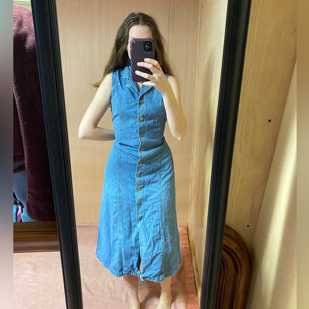 Vintage 90’s Speed Fitted Lace Up Denim Dress